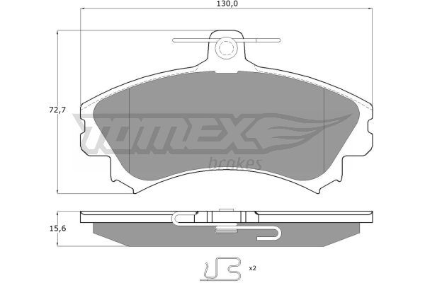 TOMEX BRAKES Комплект тормозных колодок, дисковый тормоз TX 11-52